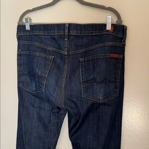 7 For All Mankind Slimmy Skinny Jeans in Dark Blue Wash Stretch